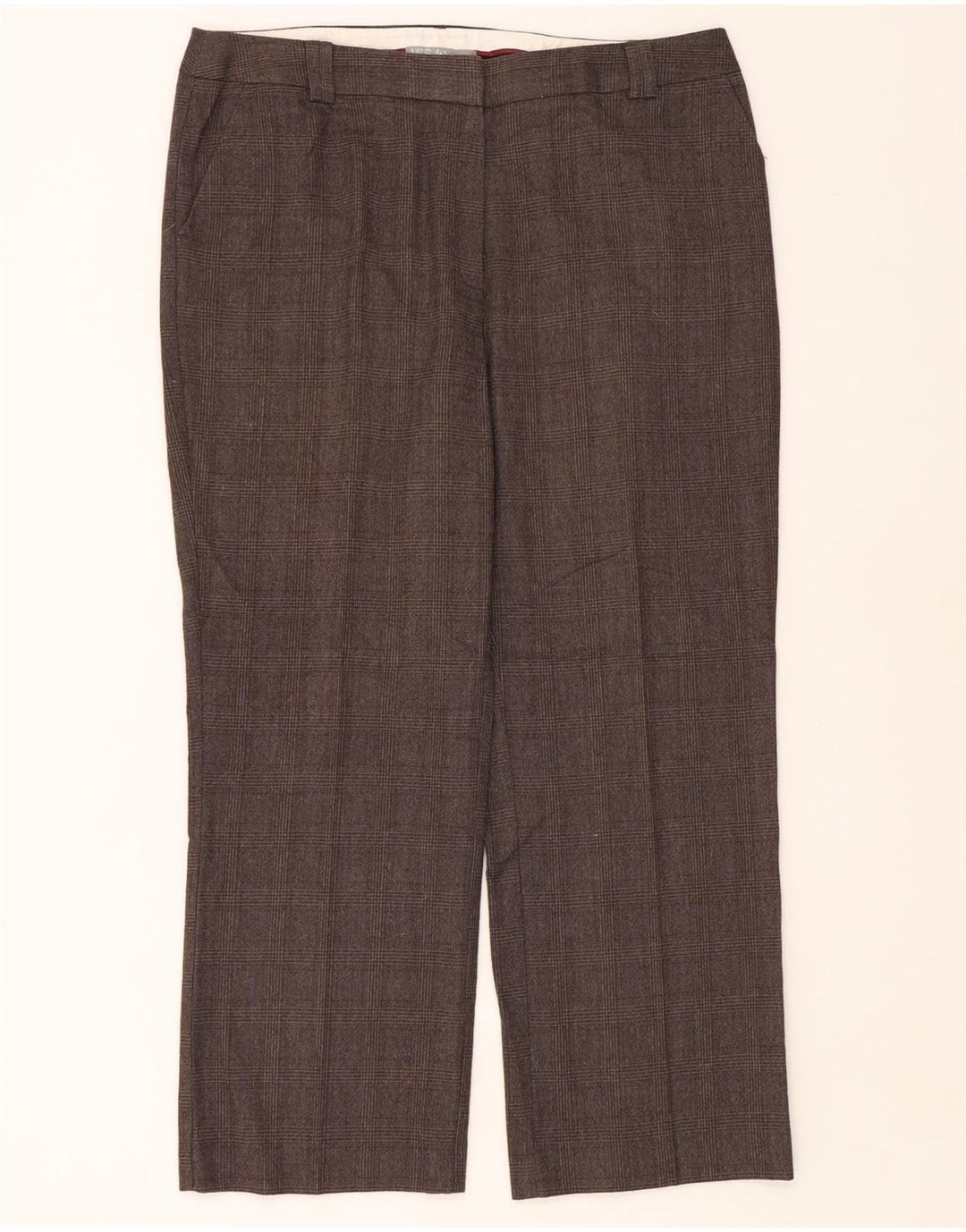 Marks & Spencer Damen Anzughose UK 16 Large W38 L29 Braun kariert
