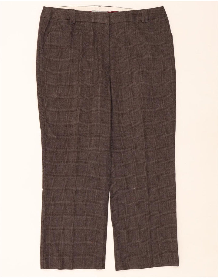 Marks & Spencer Damen Anzughose UK 16 Large W38 L29 Braun kariert