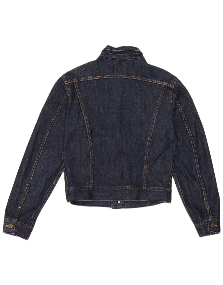 Lee Womens Crop Denim Jacke UK 12 Medium Marineblau Baumwolle