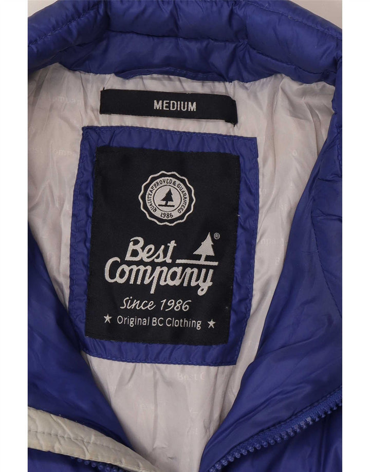 Best Company gepolsterte Herrenjacke UK 38 Mittelblaues Nylon