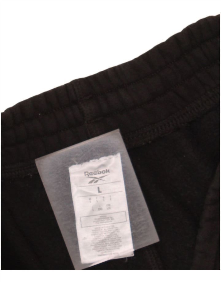 REEBOK Mens Sport Shorts Large  Black Cotton