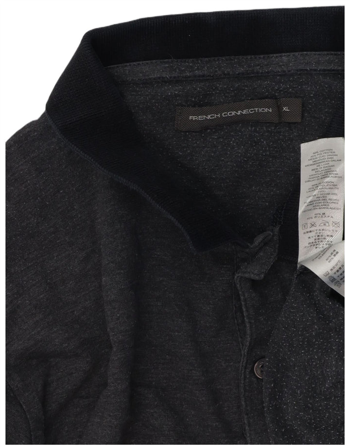 French Connection Herren-Poloshirt XL aus grauer Baumwolle