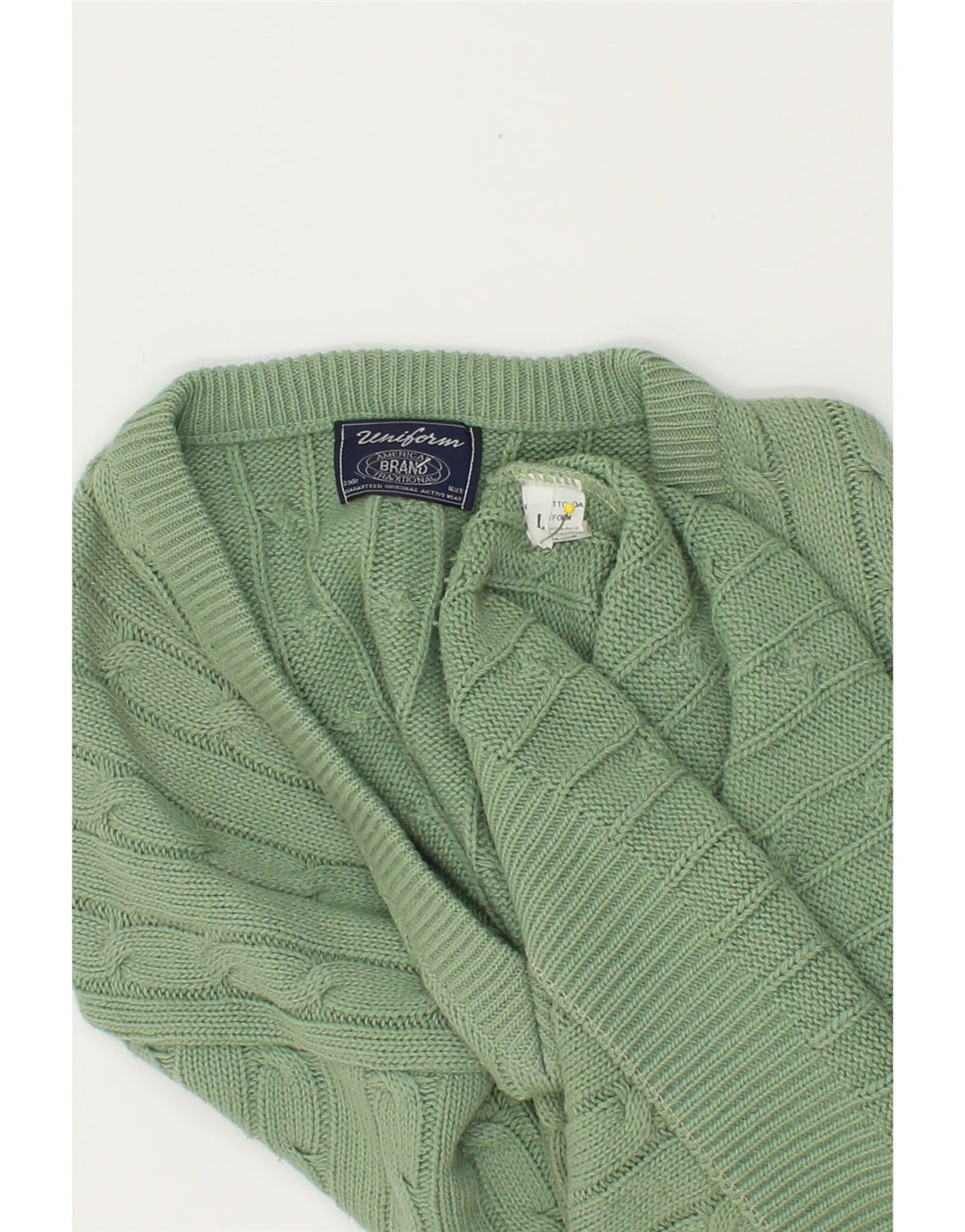 UNIFORM Herren-Pullover mit V-Ausschnitt, groß, grünes Acryl