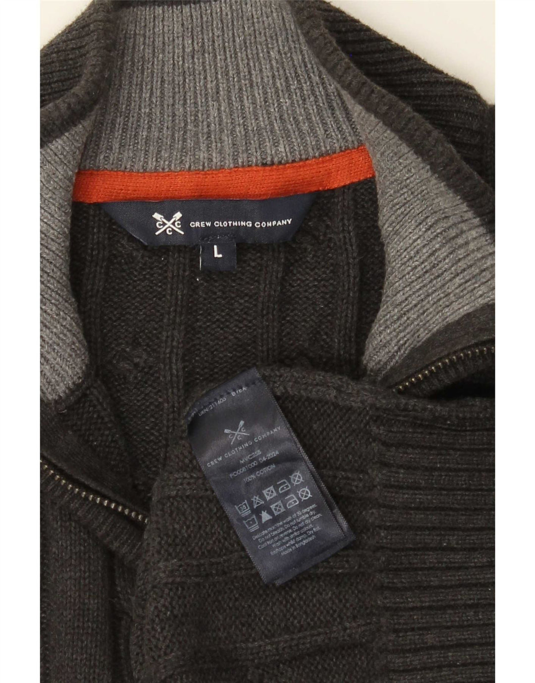 J. Crew Herren-Pullover mit Reißverschluss am Hals, große graue Baumwolle