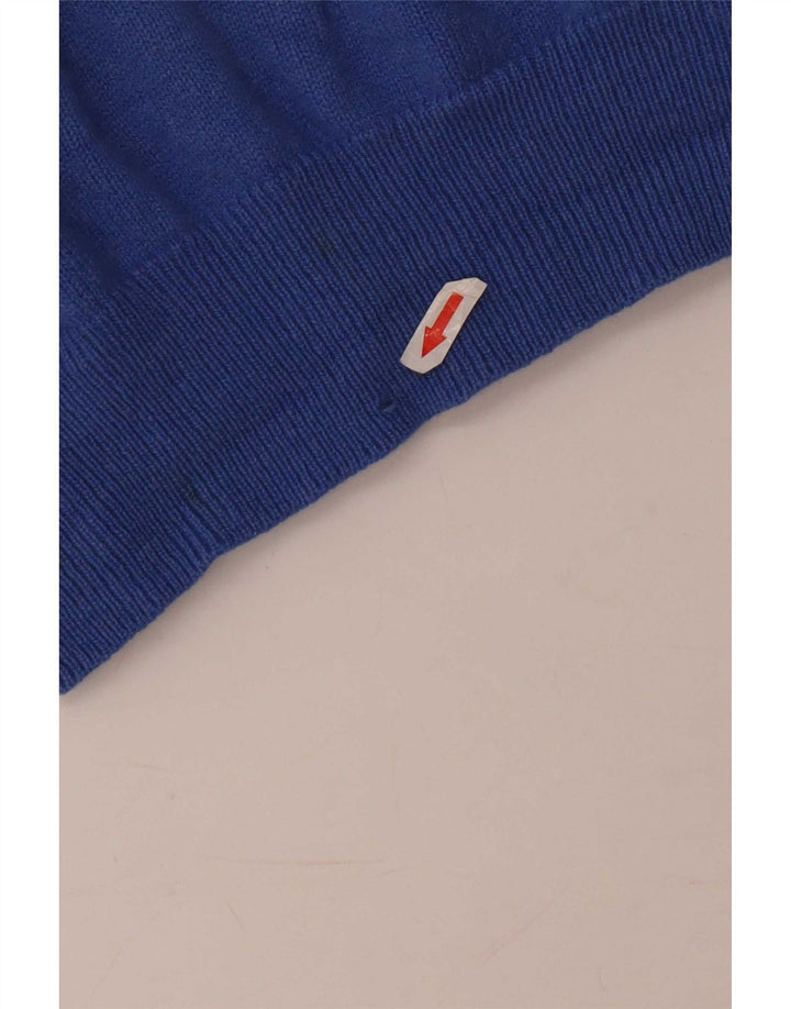 Fred Perry Herren-Pullover mit Reißverschluss am Hals, mittelblaue Wolle