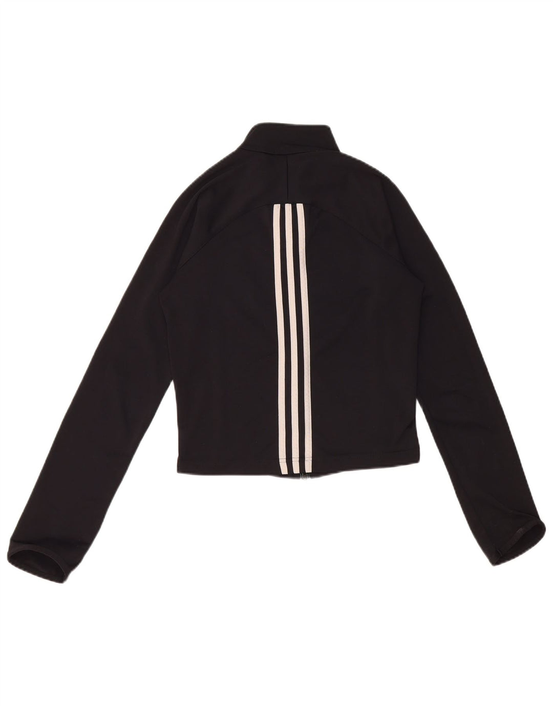 Adidas Damen Crop Trainingsanzug Top Jacke UK 10 Small Schwarz Polyester