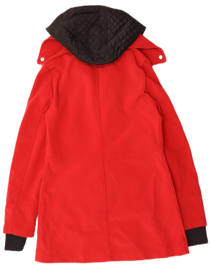 Nautica Damen-Regenjacke mit Kapuze, UK 6, XS, rotes Colourblock-Polyester