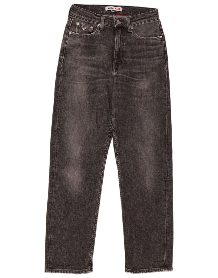 TOMMY HILFIGER Damen Harper High Rise Straight Jeans W25 L27 Graue Baumwolle