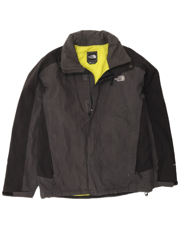 The North Face Herren-Windbreaker-Jacke UK 38 Mittelgraues Colourblock-Nylon