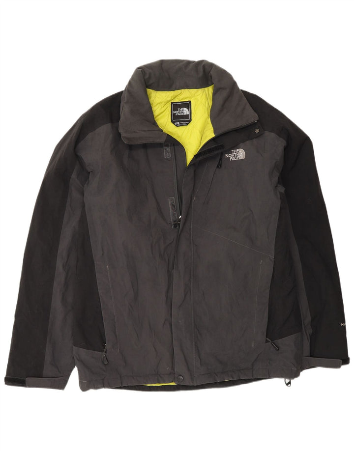 The North Face Herren-Windbreaker-Jacke UK 38 Mittelgraues Colourblock-Nylon