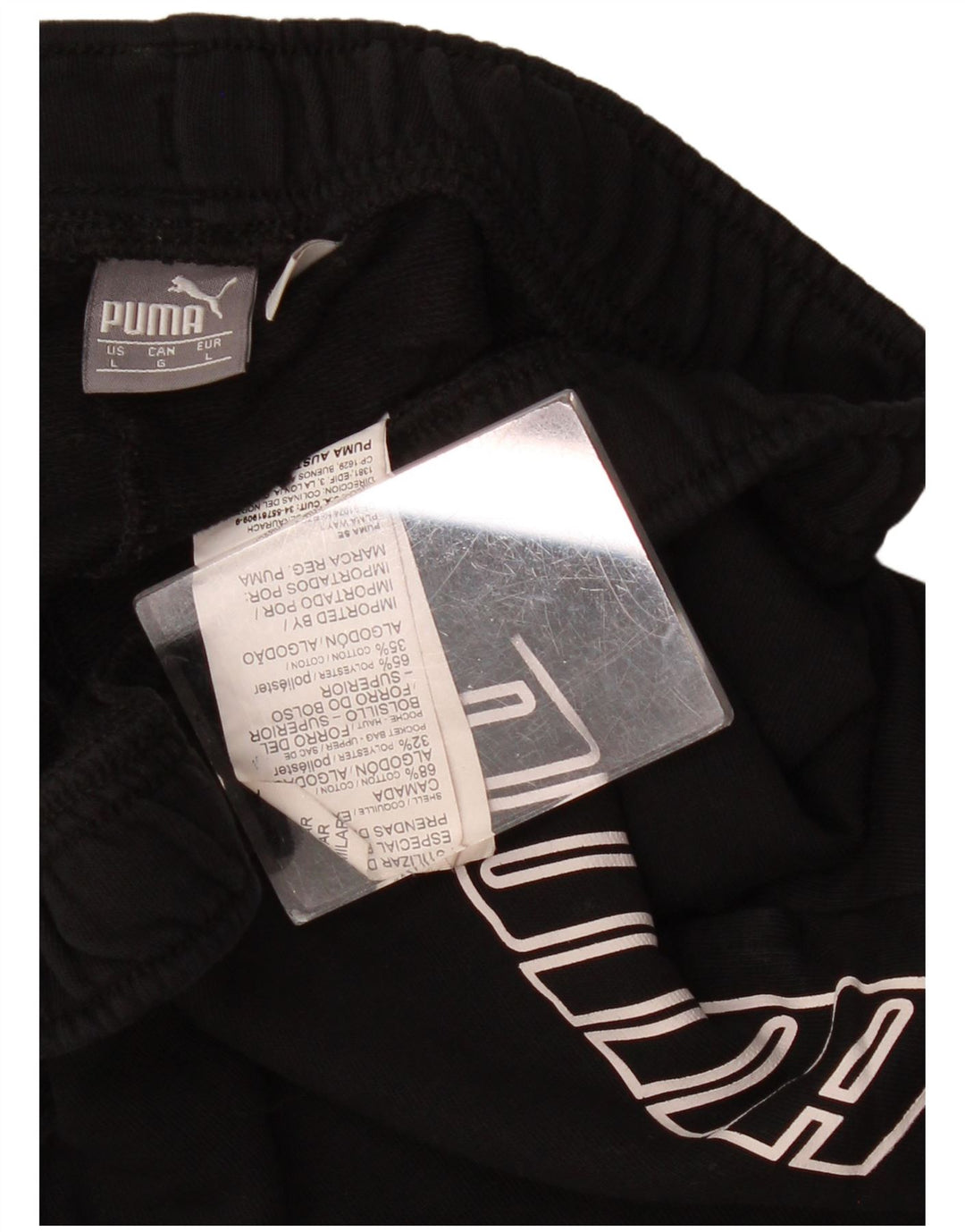 PUMA Damen Graphic Sport Shorts UK 14 Large Schwarz Polyester