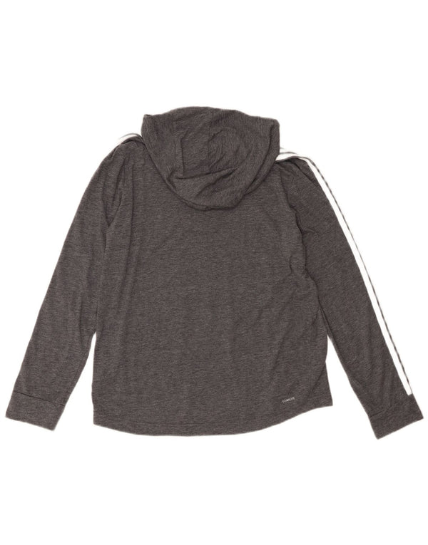 Adidas Damen Climalite Hooded Top Langarm UK 12/14 Mittelgrau