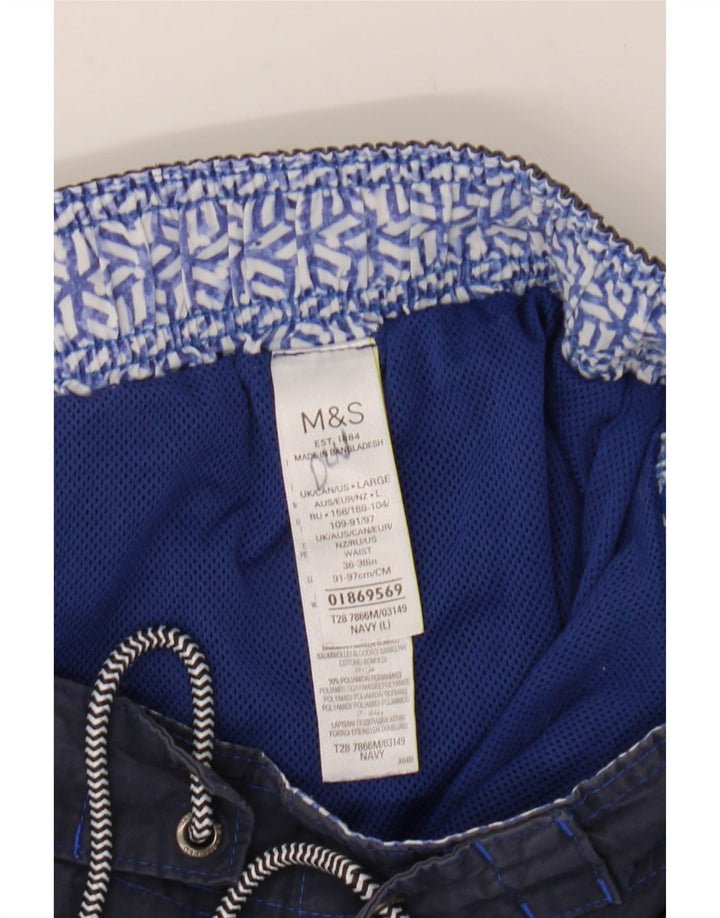 Marks & Spencer Herren-Badeshorts, groß, marineblau, Baumwolle