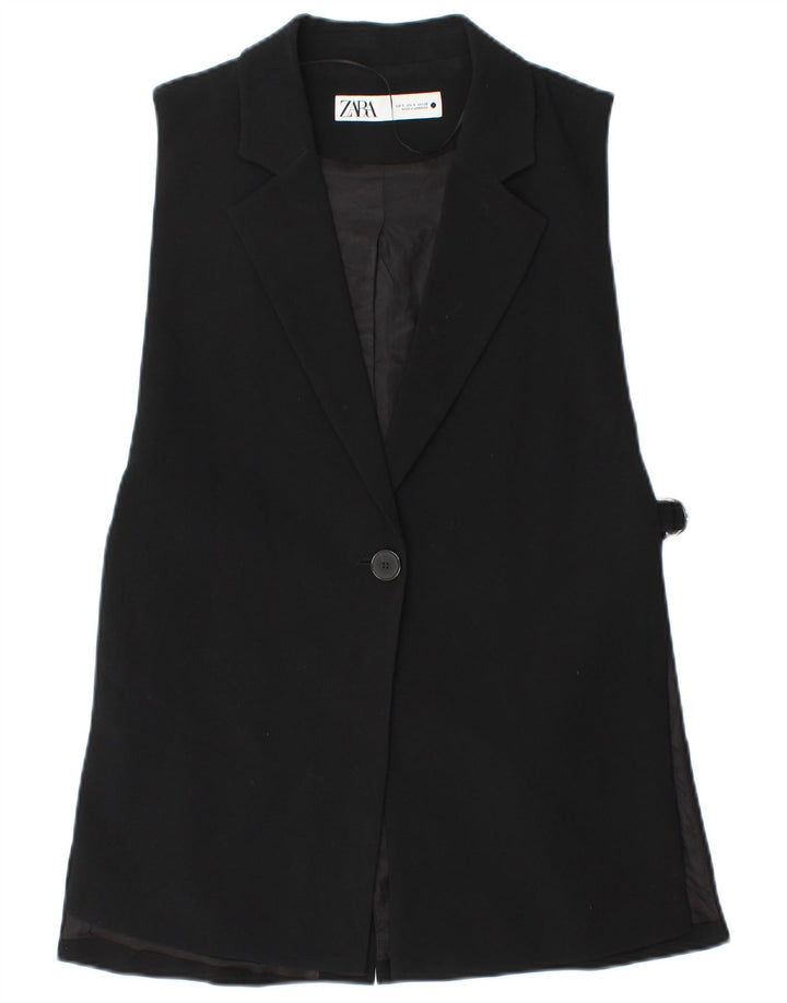 Zara Damen-Blazer mit 1 Knopf, ärmellos, Gr. 10, Schwarz