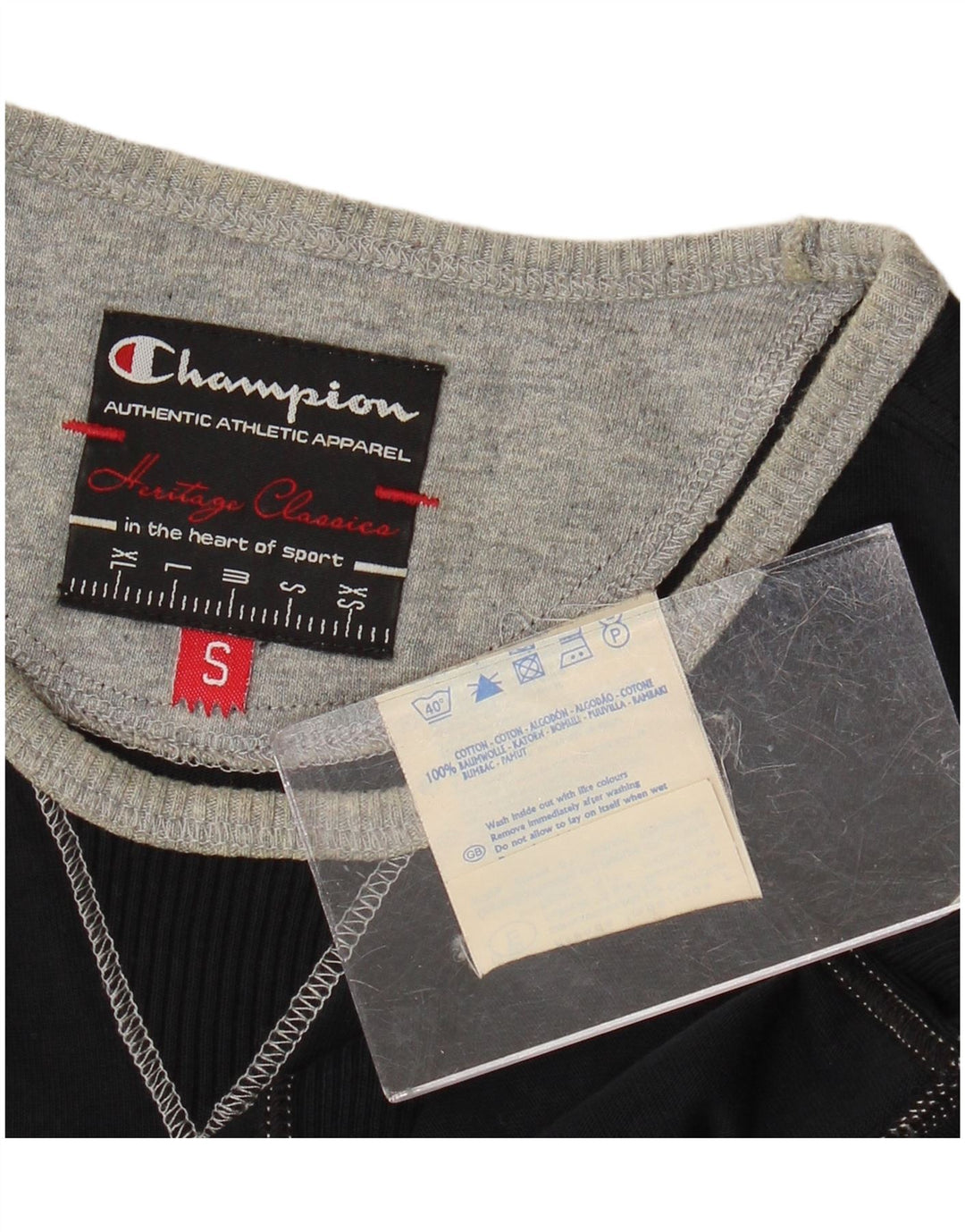 Champion Damen Heritage Classics Graphic Top Langarm UK 10 Small Schwarz