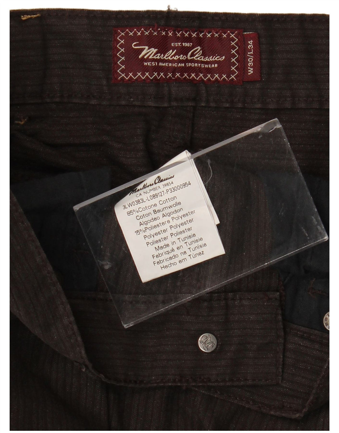 MARLBORO CLASSICS Gerade Freizeithose für Herren, Breite 30, Länge 34, Braun, Baumwolle