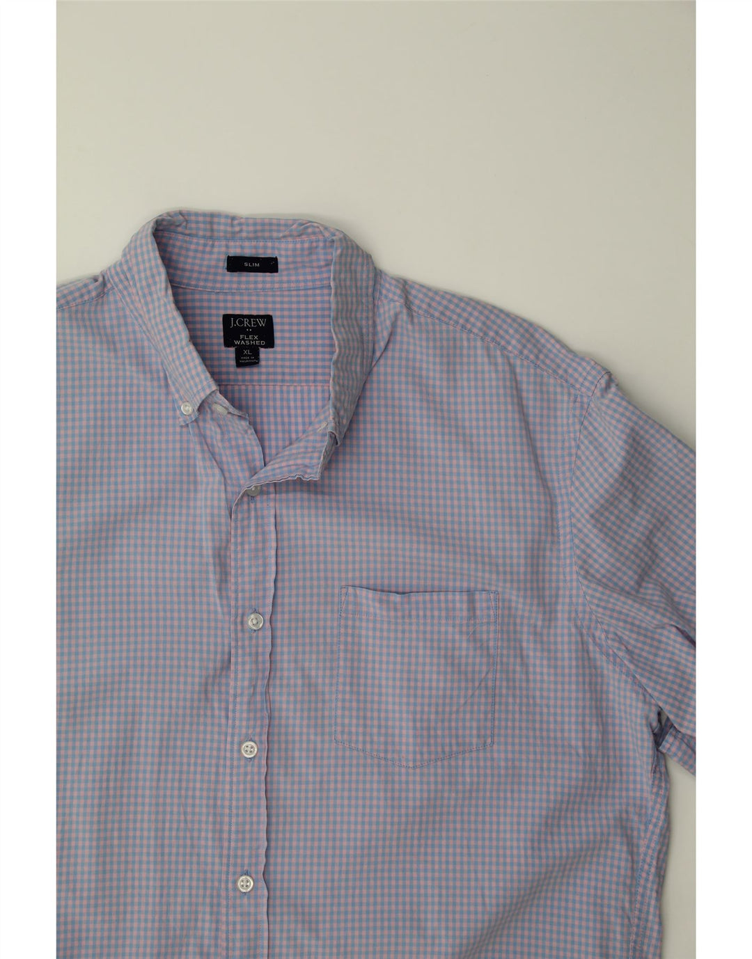 J. CREW Mens Flex Slim Shirt XL Blue Gingham Cotton Vintage J. Crew and Second-Hand J. Crew from Messina Hembry 