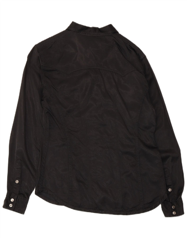 Gas Damenhemd UK 12 Mittelschwarze Viskose
