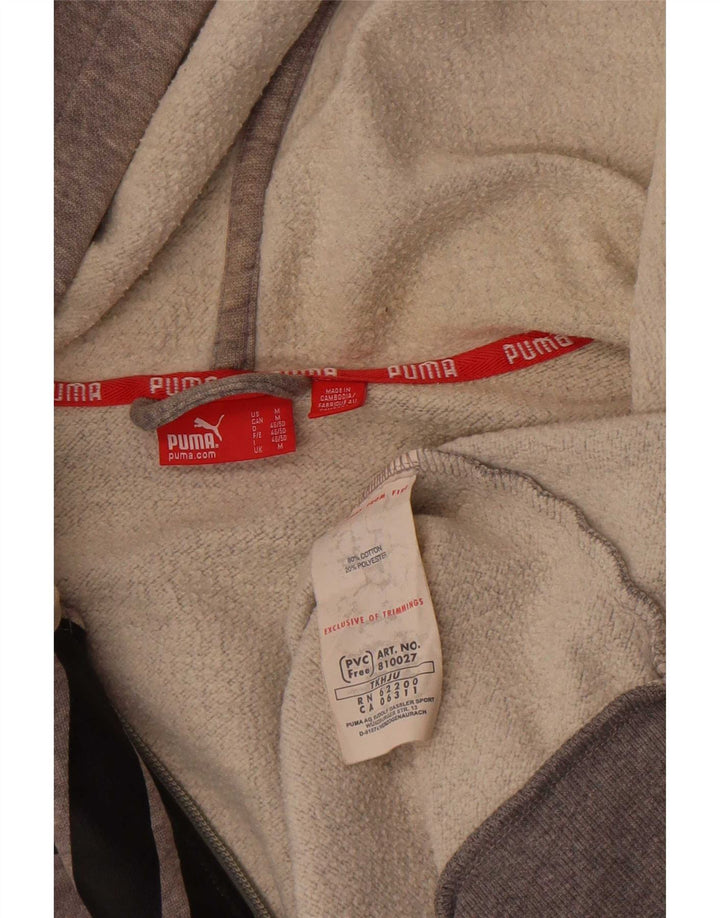 Puma Herren-Kapuzenpullover mit grafischem Reißverschluss, mittelgraue Baumwolle