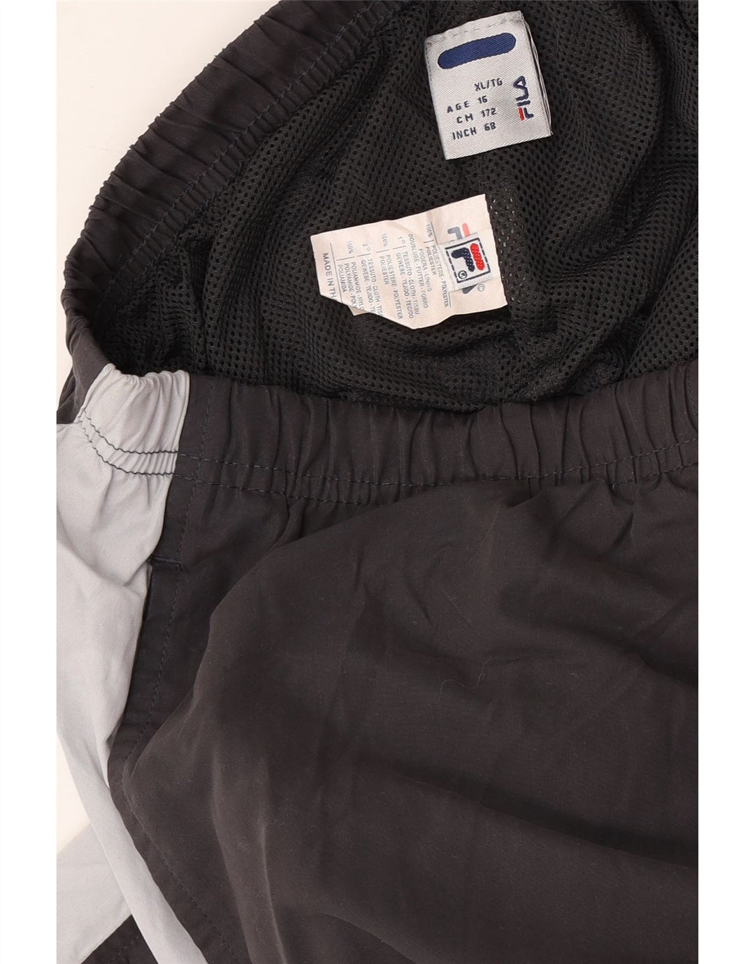 FILA Jungen-Trainingshose mit grafischem Muster, 15–16 Jahre, graues Farbblockdesign