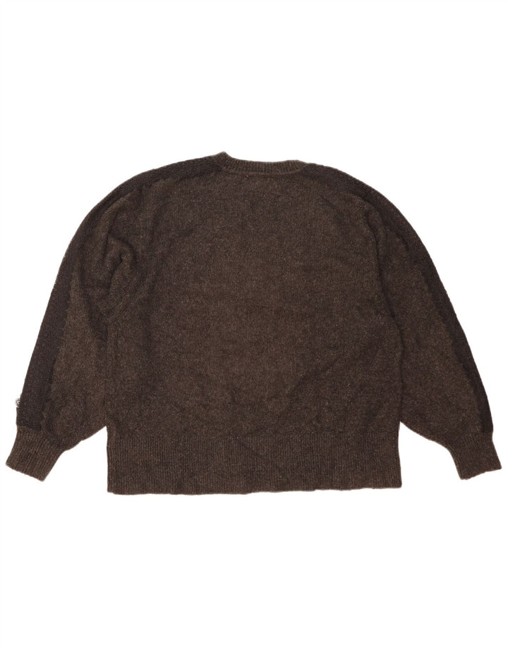 Zara Damen-Pullover, übergroß, V-Ausschnitt, Gr. 10, Größe S, Grau