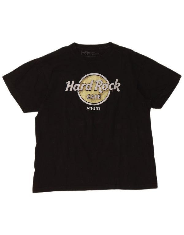 Hard Rock Cafe Damen Athens Graphic T-Shirt Top UK 14 Mittelschwarze Baumwolle