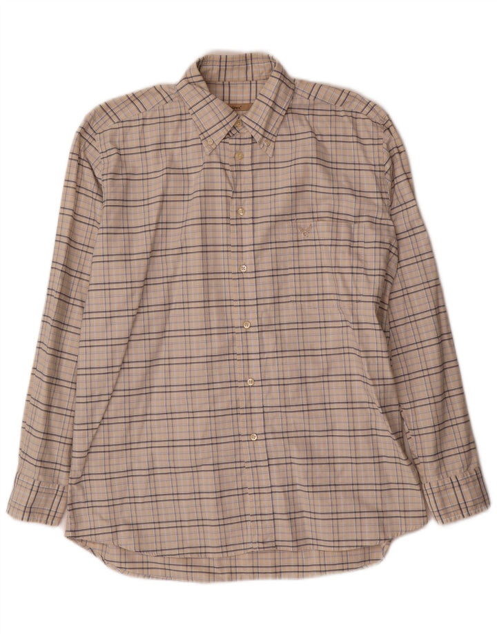 Avirex Herren-Flanellhemd, mittelbeige, karierte Baumwolle