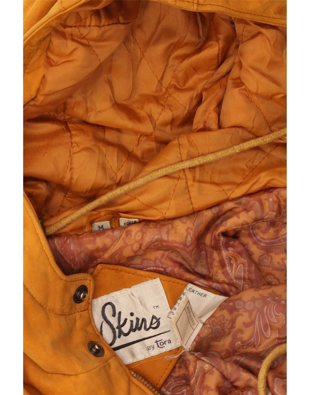 Vintage Herren Wildlederjacke mit Kapuze UK 38 Mittelbraunes Leder