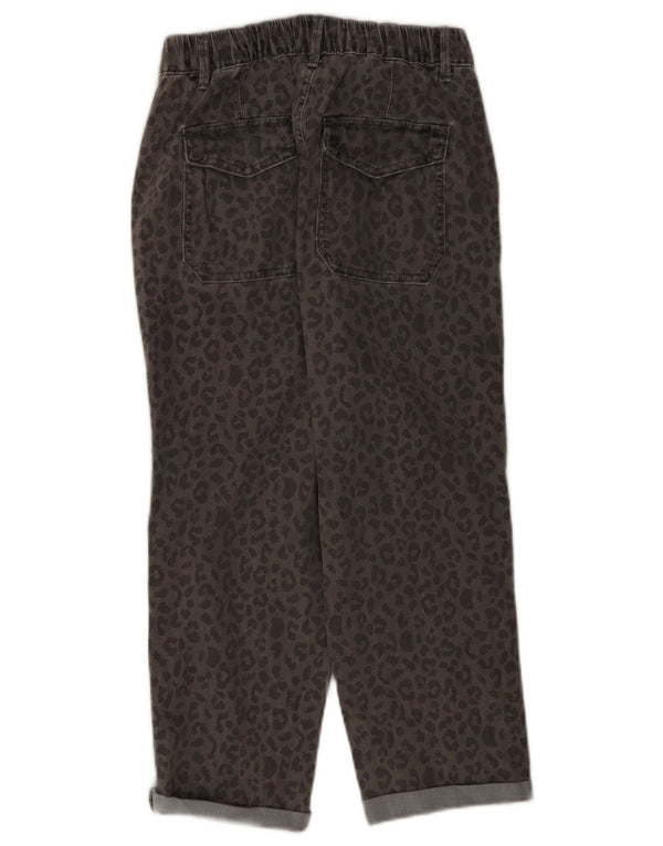 Marks & Spencer Damen-Cropped-Jeans UK 10 Small W28 L21 Grauer Animal-Print