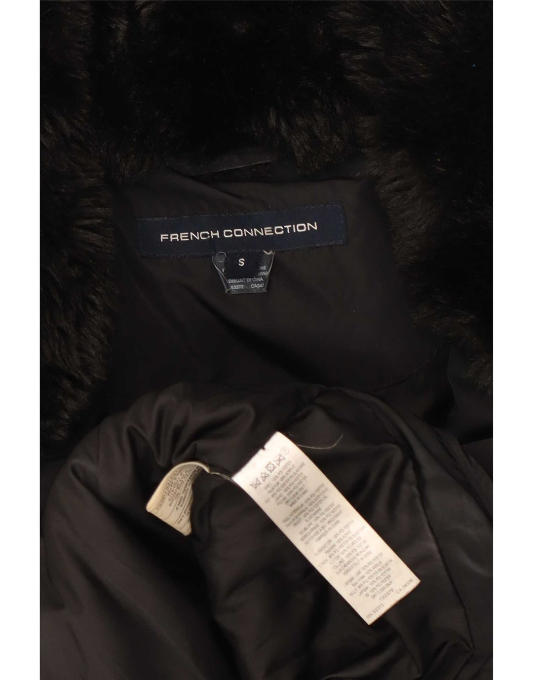 French Connection Wattierte Damenjacke mit Kapuze, UK 10, Größe S, Schwarz, Polyester
