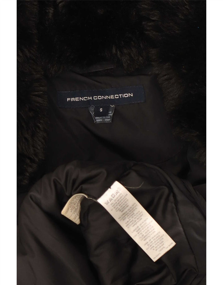 French Connection Wattierte Damenjacke mit Kapuze, UK 10, Größe S, Schwarz, Polyester