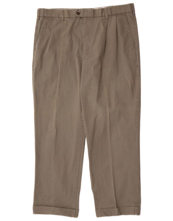 Marks & Spencer Herren-Anzughose mit Pegged-Anzug, W40, L31, Khaki, Baumwolle