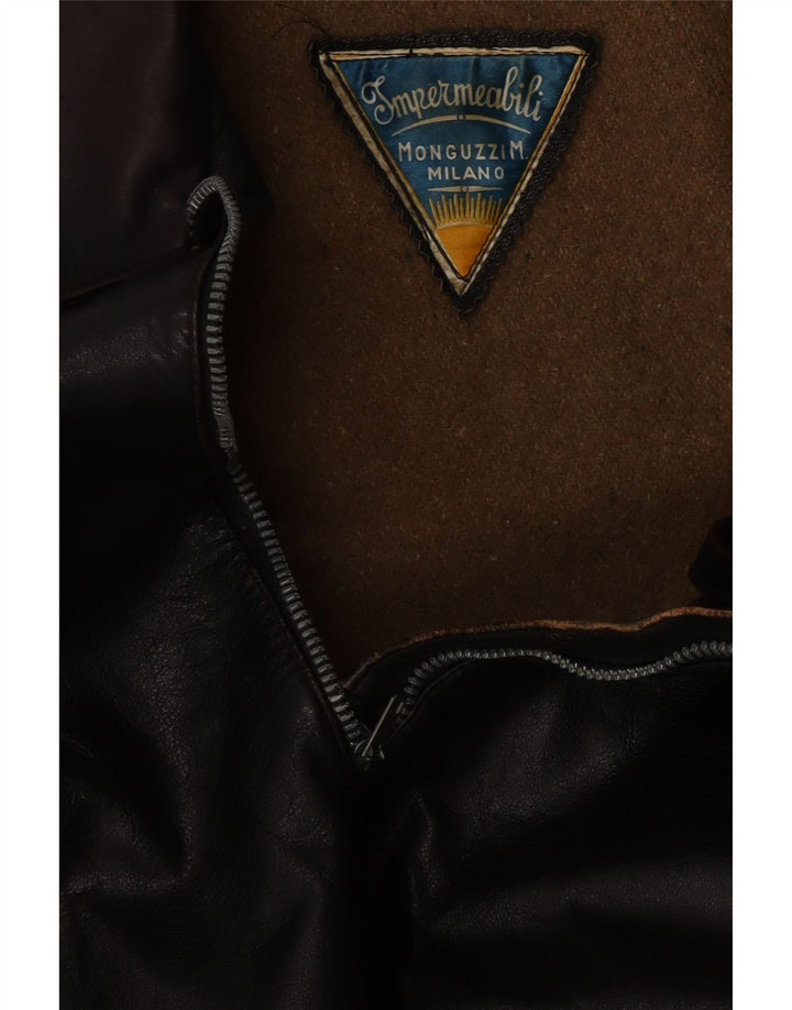 Vintage Herren Lederjacke UK 38 Medium Schwarz