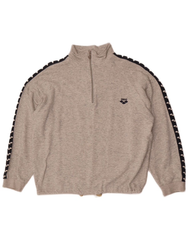 Arena Damen-Sweatshirt in Übergröße mit Grafik, UK 18, XL, Grau, Farbblock