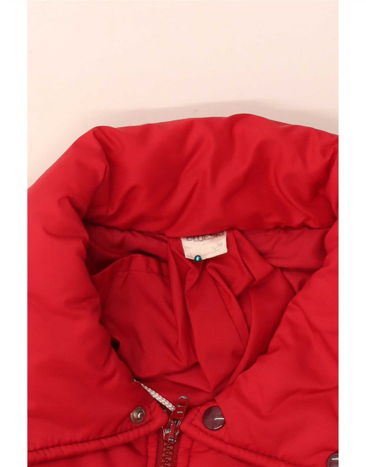 Vintage Damen Wattierte Jacke IT 50 XL Rot Polyester