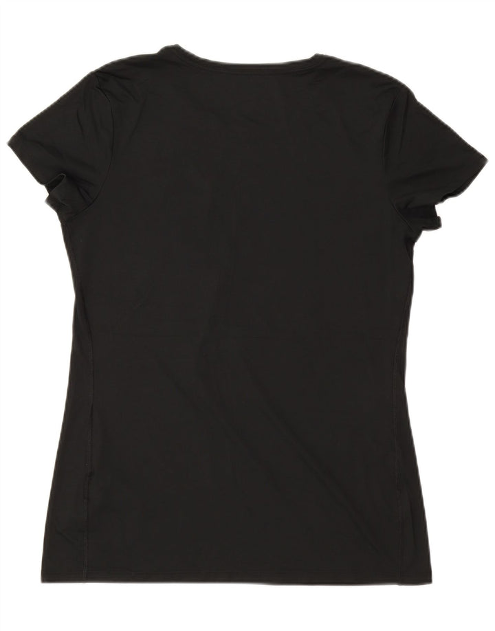 NIKE Damen Dri Fit Graphic T-Shirt Top UK 14 Large Schwarz Polyester