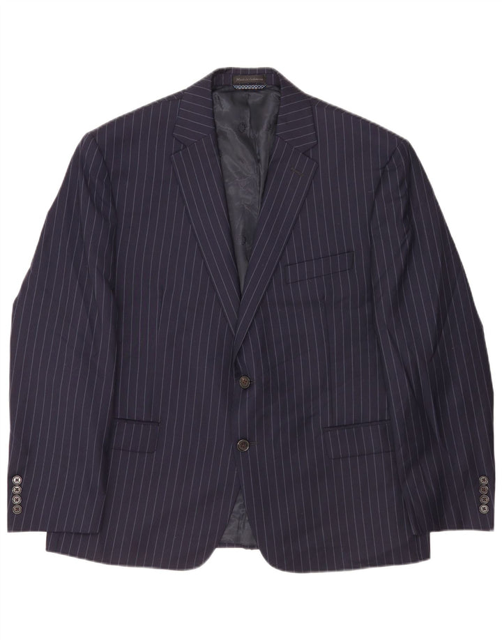 Ralph Lauren Herren-Blazer mit 2 Knöpfen, UK 44, XL, marineblaue Nadelstreifenwolle