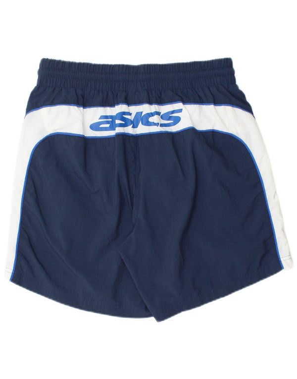 Asics Herren-Sportshorts mit Grafik, groß, marineblaues Colourblock-Polyamid