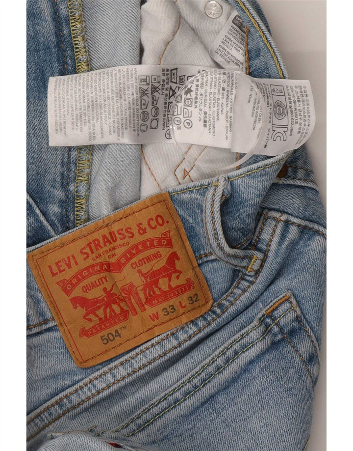 Levi's Herren 504 Straight Jeans W33 L32 Blaue Baumwolle