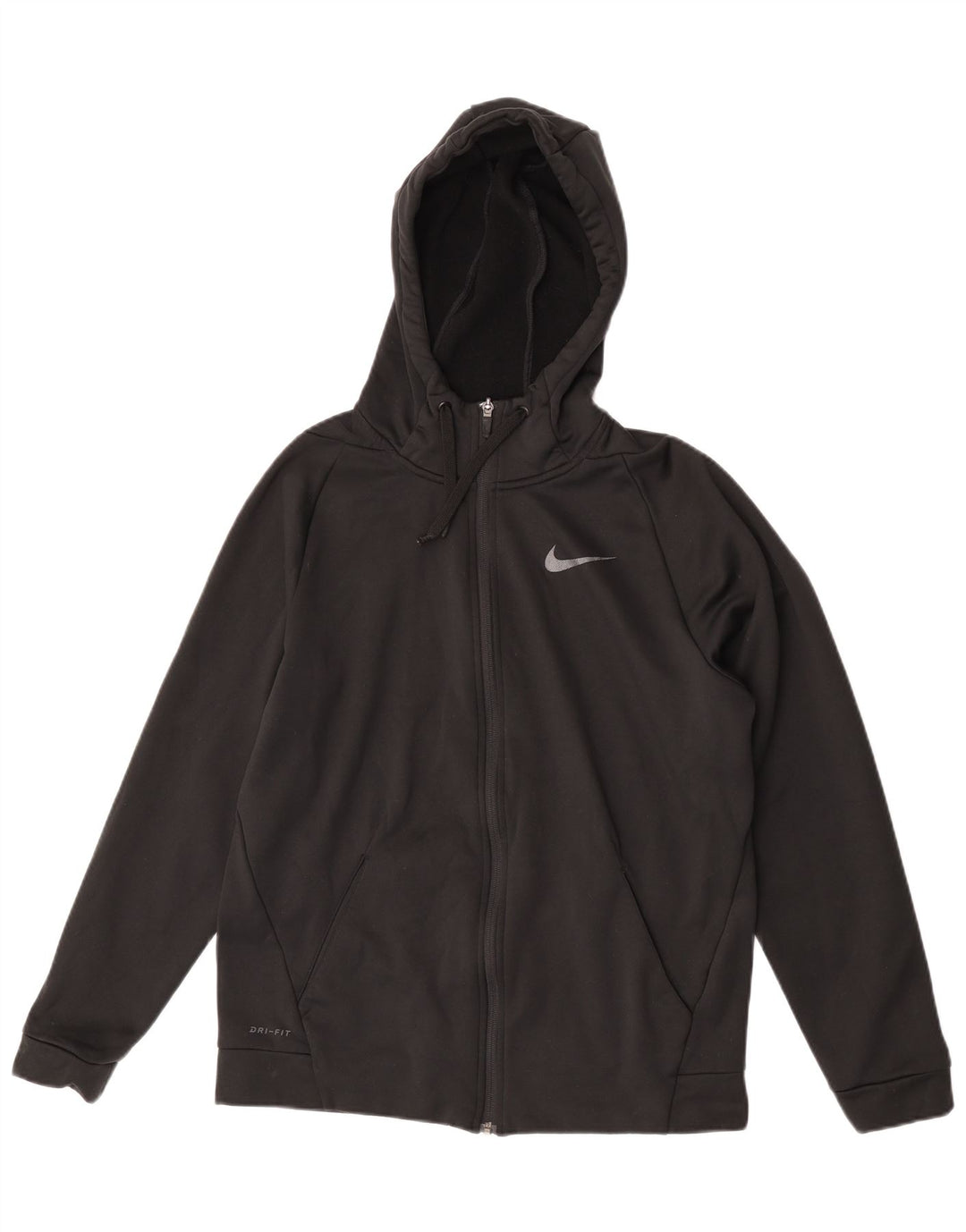 Nike Herren Dri Fit Zip Hoodie Pullover Mittelschwarzes Polyester