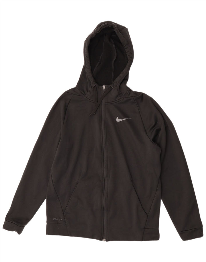Nike Herren Dri Fit Zip Hoodie Pullover Mittelschwarzes Polyester