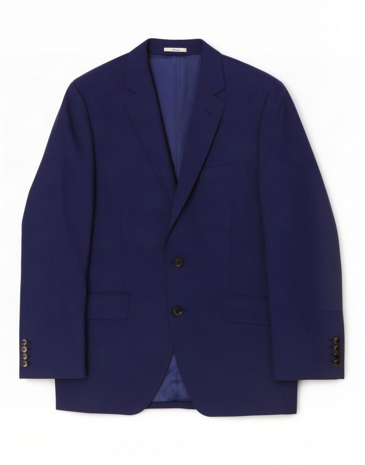 Marks & Spencer Herren-Blazer mit 2 Knöpfen, UK 38, mittelblaue Wolle