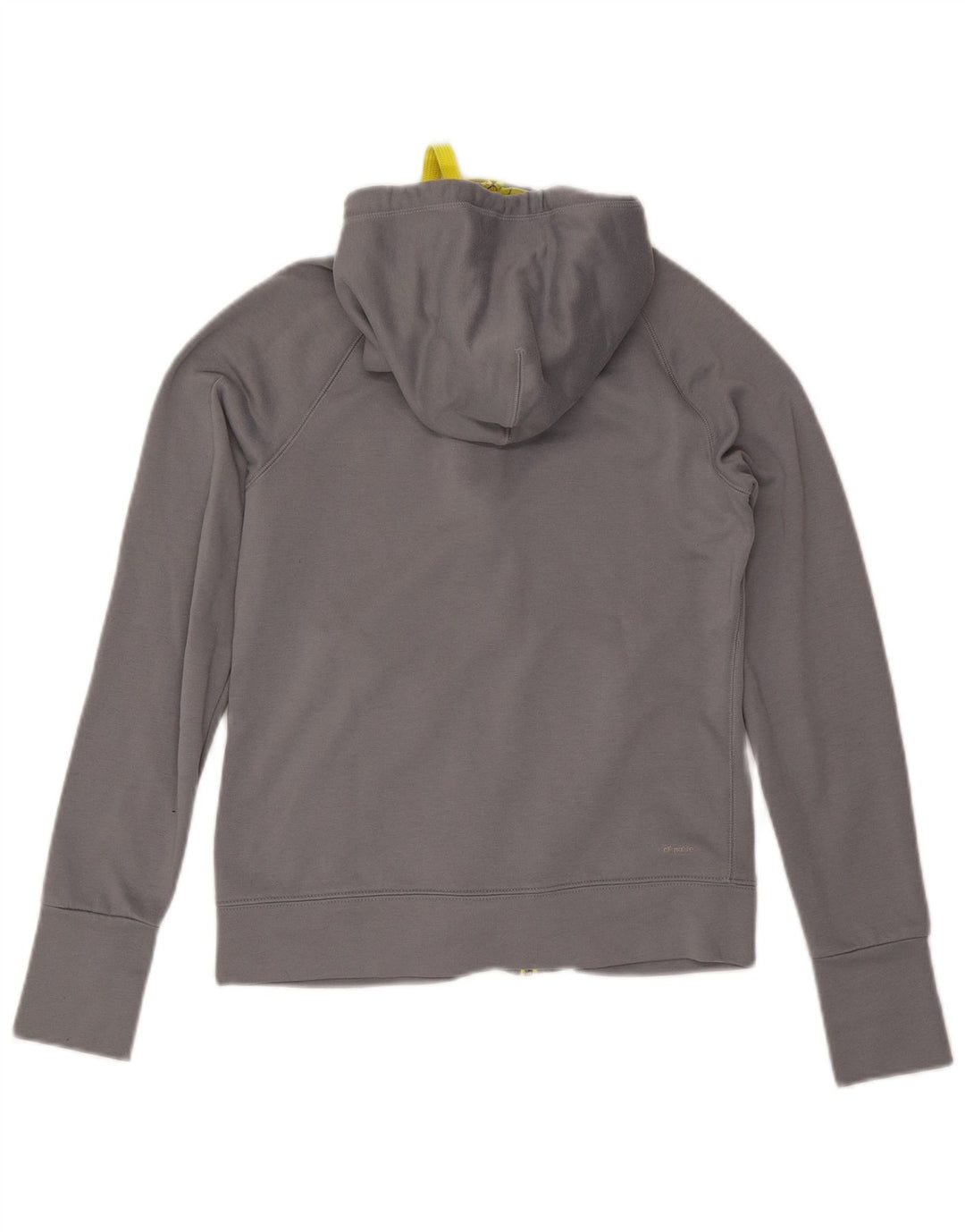 ADIDAS Damen Climalite Zip Hoodie Pullover UK 8/10 Small Grau Polyester