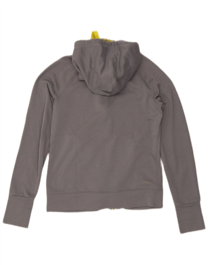 ADIDAS Damen Climalite Zip Hoodie Pullover UK 8/10 Small Grau Polyester
