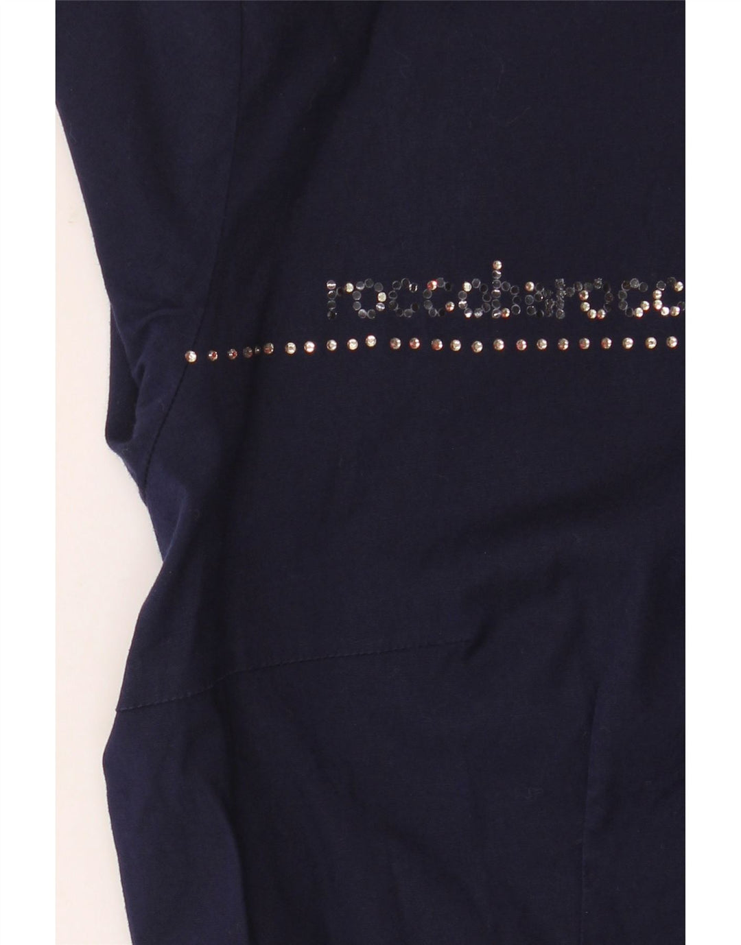Roccobarocco Damen Grafik-Hemdbluse IT 44 Mittelmarineblaue Baumwolle