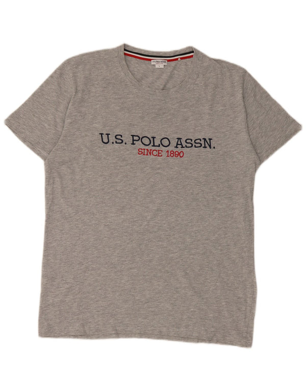 US Polo Assn Herren-T-Shirt mit Grafik, groß, grau meliert, Baumwolle