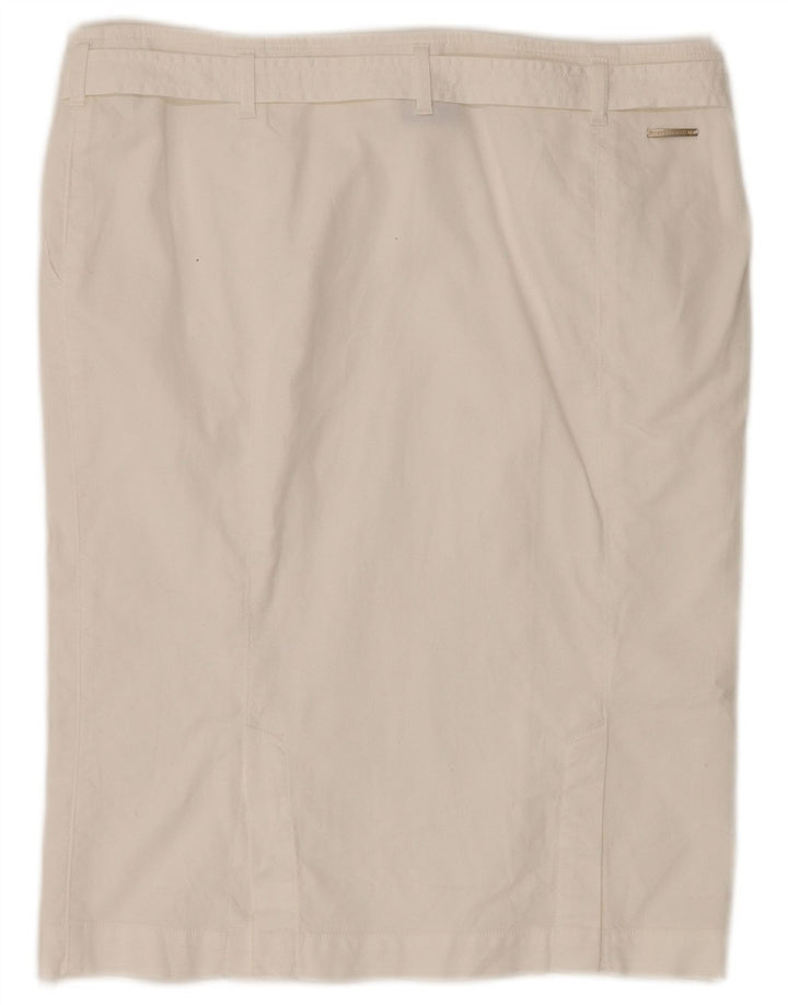 TRUSSARDI Damen gerader Rock IT 46 Large W34 Weiß