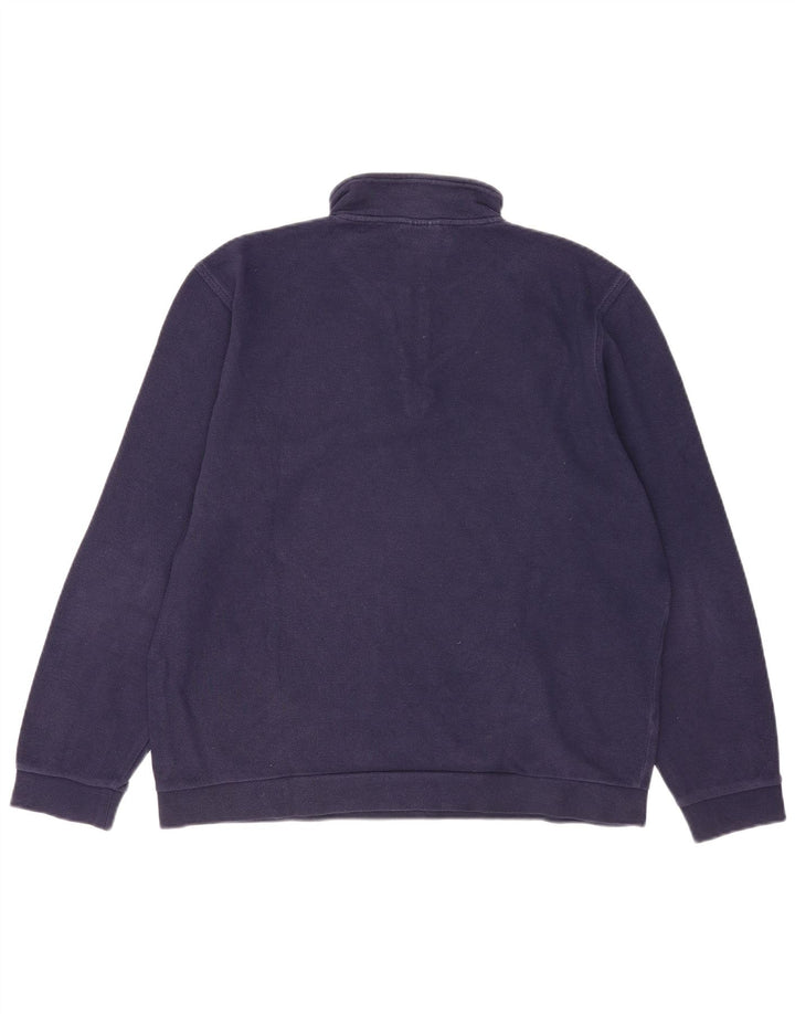 Lacoste Herren-Sweatshirt mit Reißverschluss am Hals, Größe 4, mittelgroß, marineblaue Baumwolle