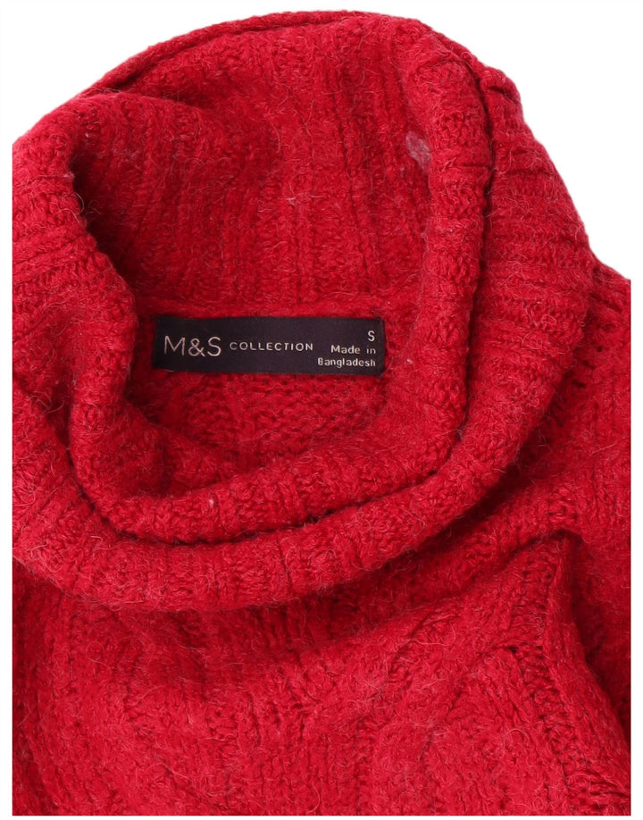Marks & Spencer Damen-Pullover, übergroß, Rollkragenpullover, Gr. 10, Größe S, Rosa