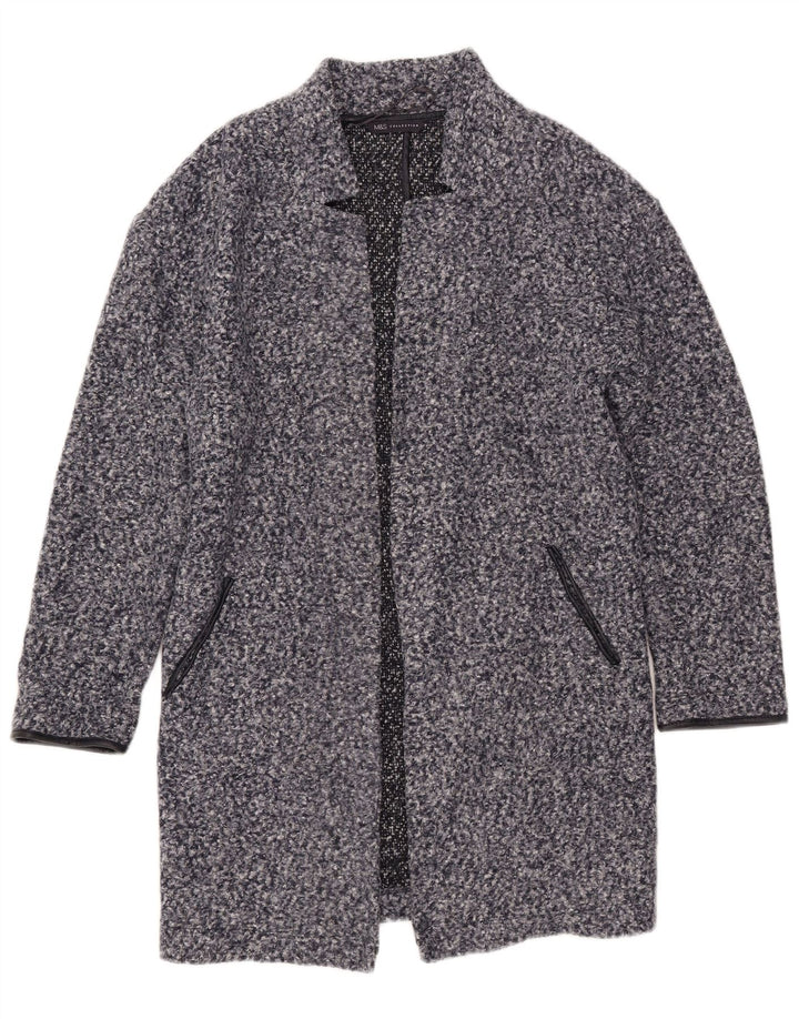 Marks & Spencer Damenmantel UK 8 Small Marineblau geflecktes Polyester